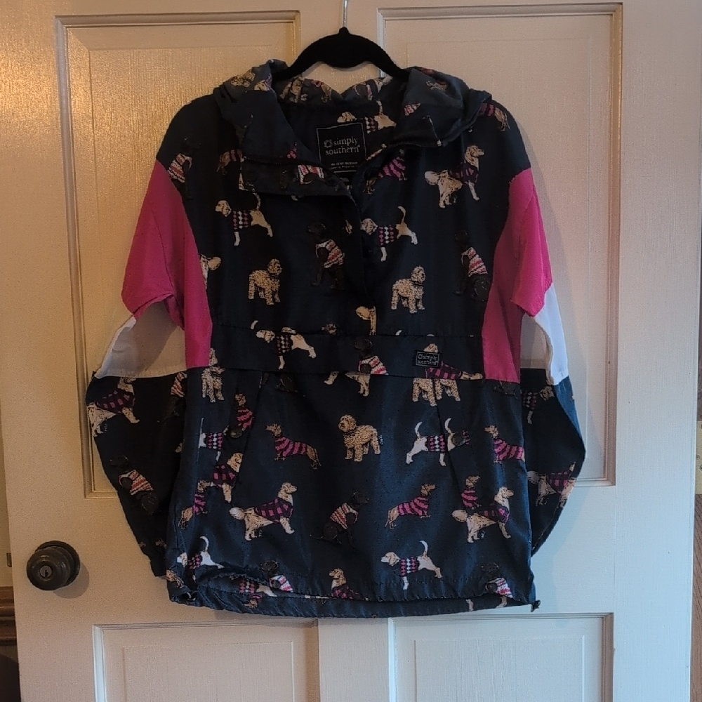 Simply Southern Dog Print Jacket - Black and Pink